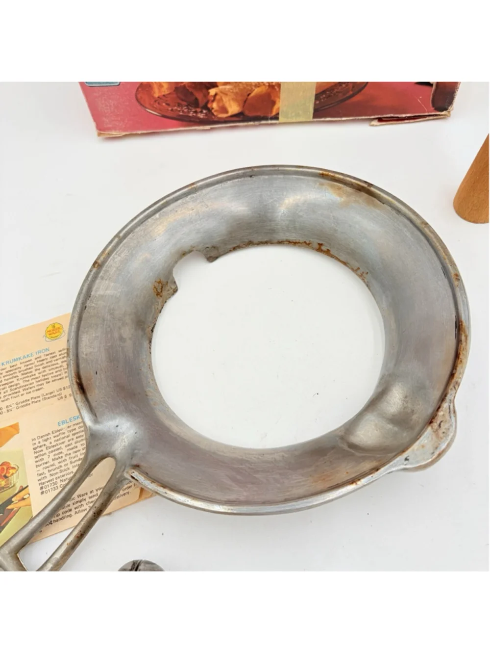 Nordic Ware Krumkake Iron with Rolling Cone Box Recipes Vintage USA